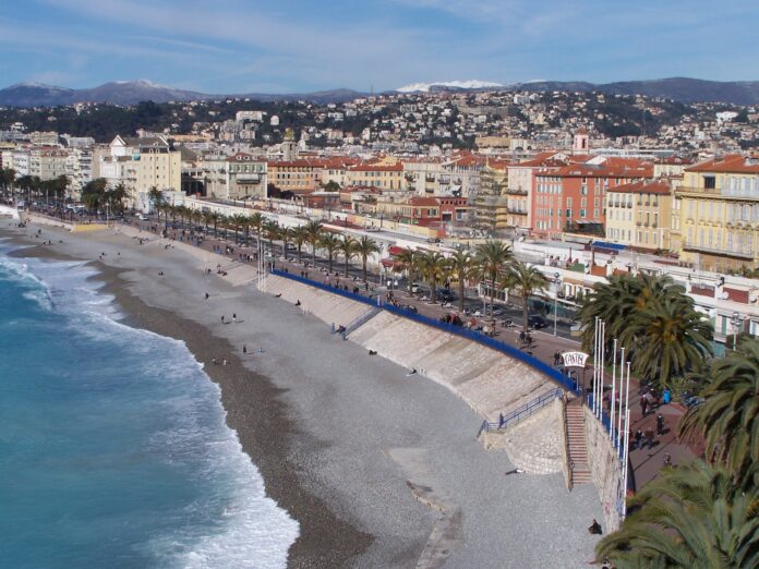 Nisa și Promenade des Anglais, pe Riviera franceză, fotografie de arhivă