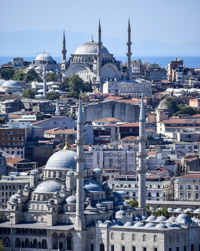 Moschei și clădiri din Istanbul, văzute din Turnul Galata